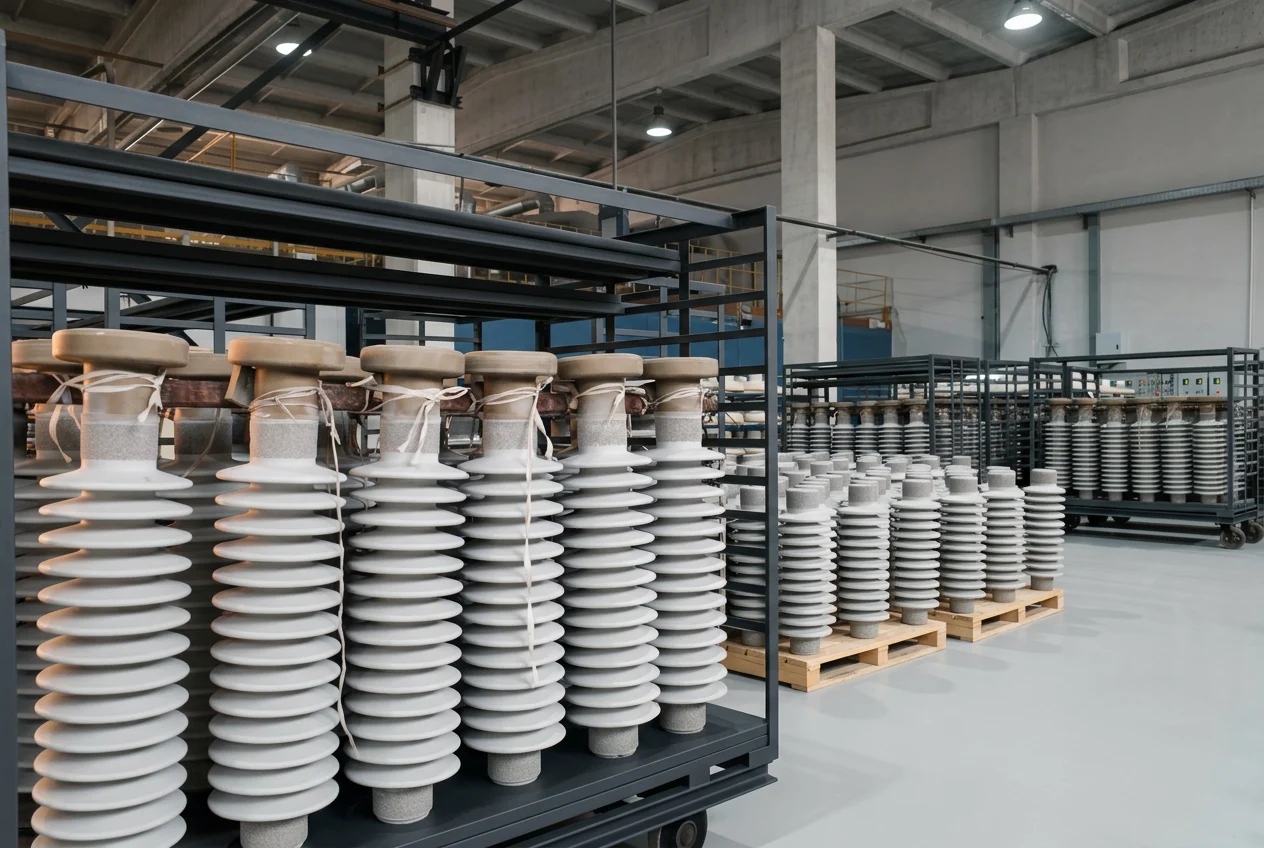 Finished insulator warehouse ready for export